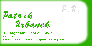 patrik urbanek business card
